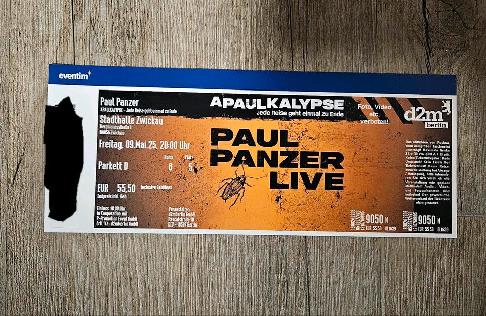 Paul Panzer Apaulkalypse-Ticket Zwickau Stadhalle 9.5.2025 in Chemnitz