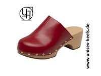 5453 unisex-heels; retro-clogs in gr. 44; echtholz, echtleder! Hessen - Limeshain Vorschau