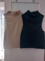 ärmelloses Rollkragenoberteil beige schwarz Größe XS Zara cropped Dresden - Loschwitz Vorschau