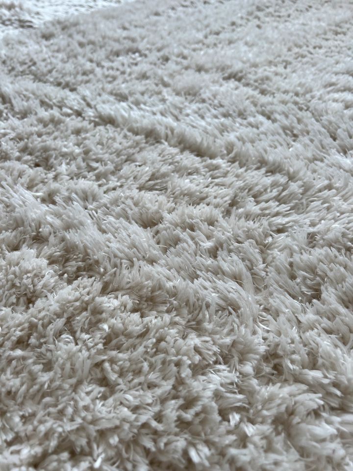 Hochflor Teppich 120x170 creme weiß in Hamm