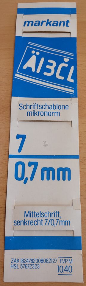 Markant Schriftschablone mikronorm Mittelschrift 7,0 / 0,7 mm in Dessau-Roßlau