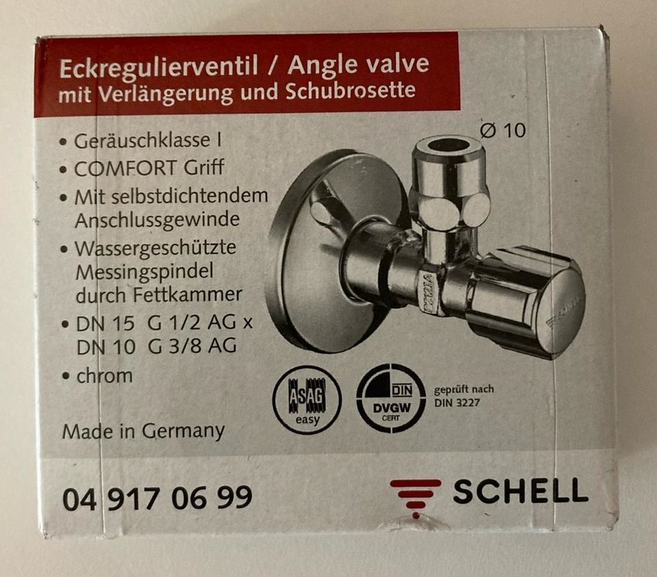 Schell Eckventil Selbstdichtend Eckregulierventil Comfort Chrom in Mainz