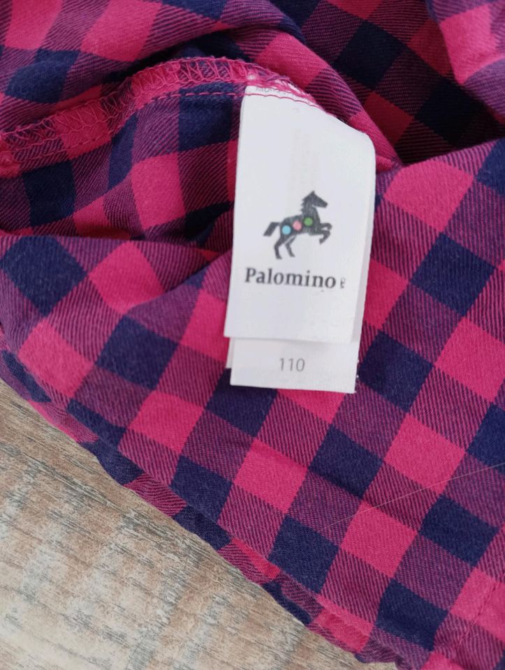 Bluse Größe 110 Benetton C&A langarm rot pink kariert Shirt in Reichertshofen