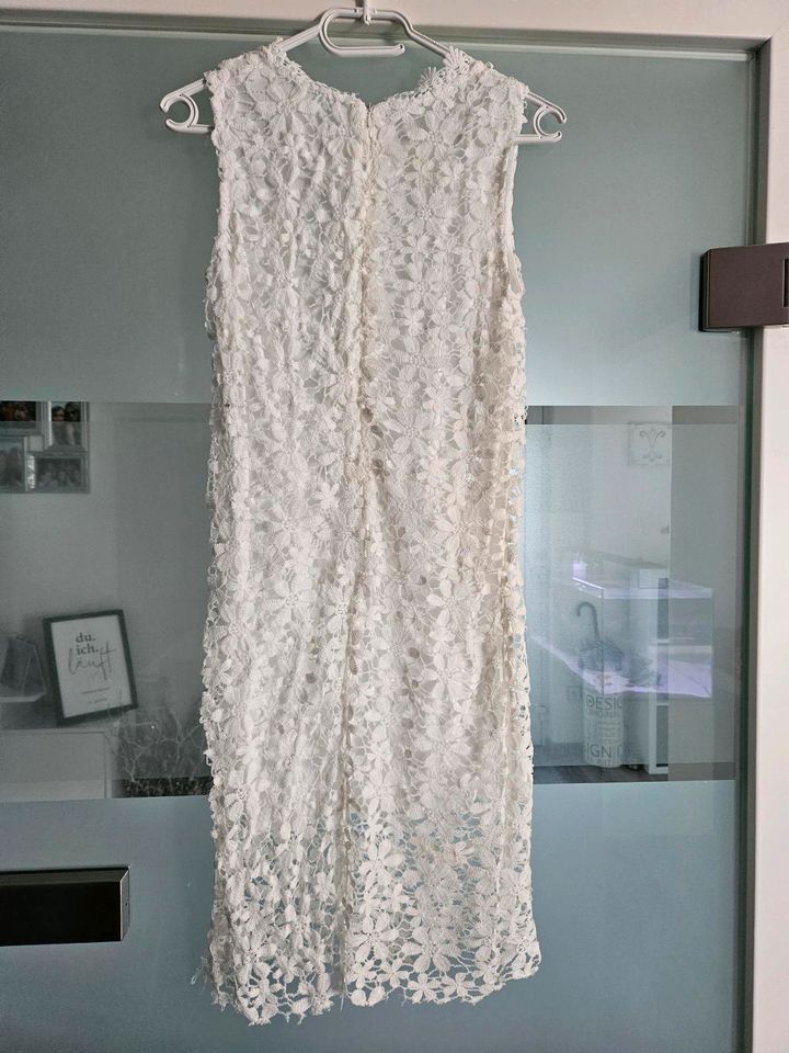 Süßes Boho Ibiza Sommer Kleid mit Spitze weiß Gr.S in Leun