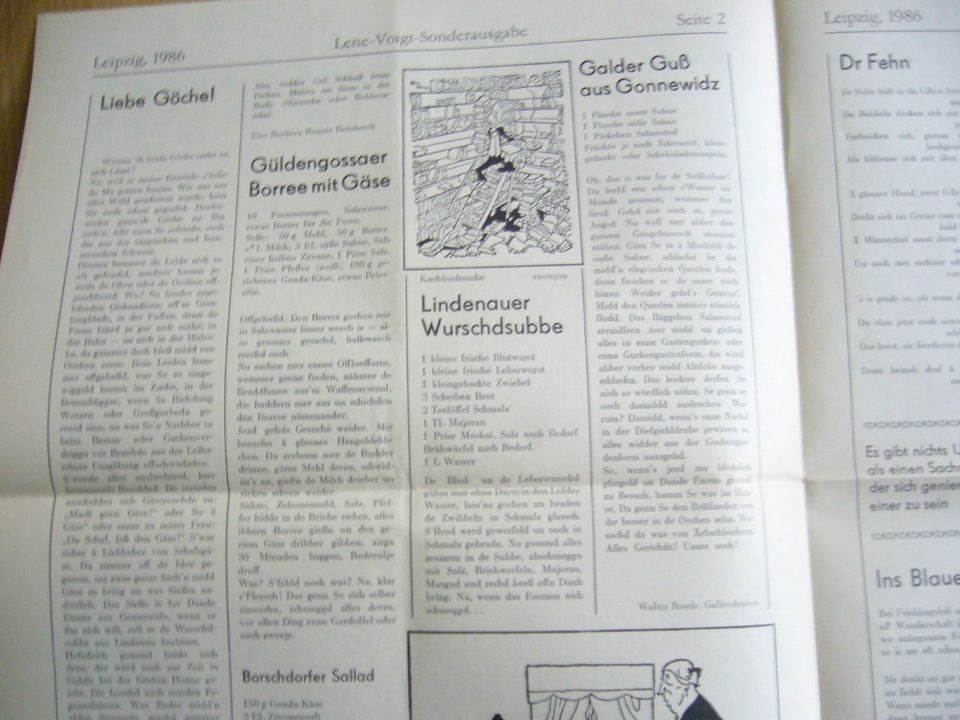 alte Zeitung Sachsenspiegel Leipzig,Ausgabe DDR, Lene Voigt1986 in Frankfurt am Main