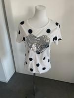 T-Shirt Gr. M weiß/schwarz gepunktet Bayern - Kumhausen Vorschau