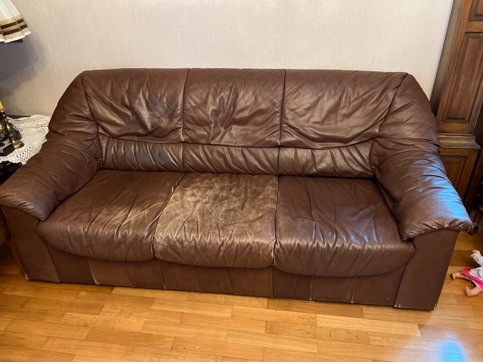 Braunes Sofa aus Leder in Bamberg