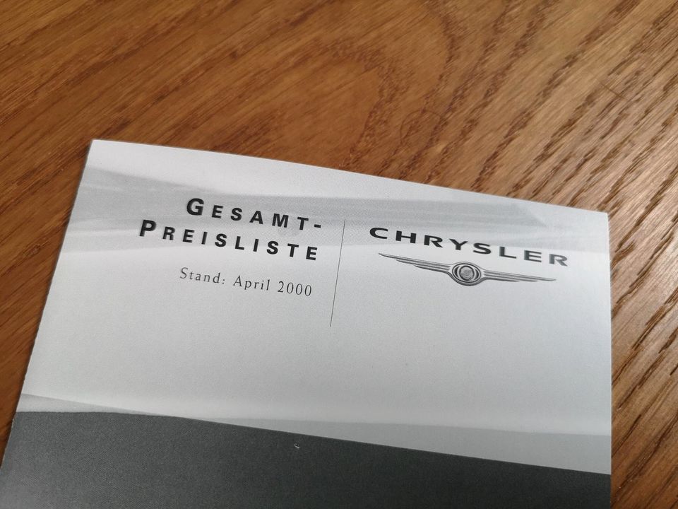 Prospekt Chrysler nebst Preisliste u. Karten Modelljahr 1999 2000 in Oranienbaum-Wörlitz