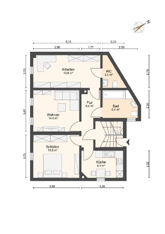 Gepflegtes 2-3-FH mit 209 m² Wfl. in zentraler Lage von Bergen-Enkheim in Frankfurt am Main