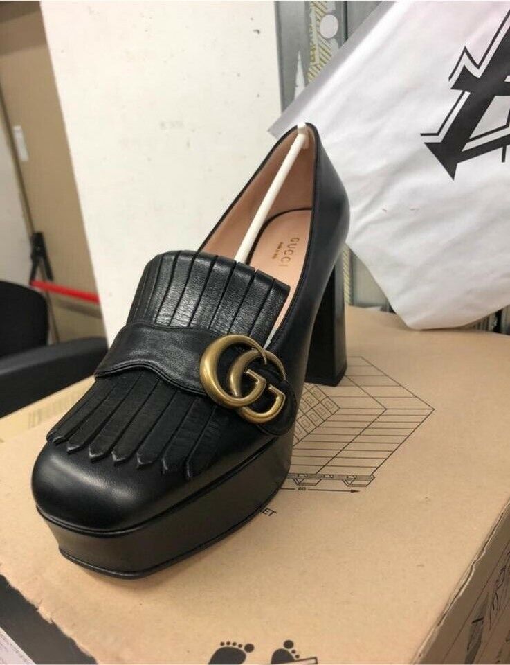 Gucci GG Marmont Pumps High Heels 39 Schwarz Leder NEU in Berlin