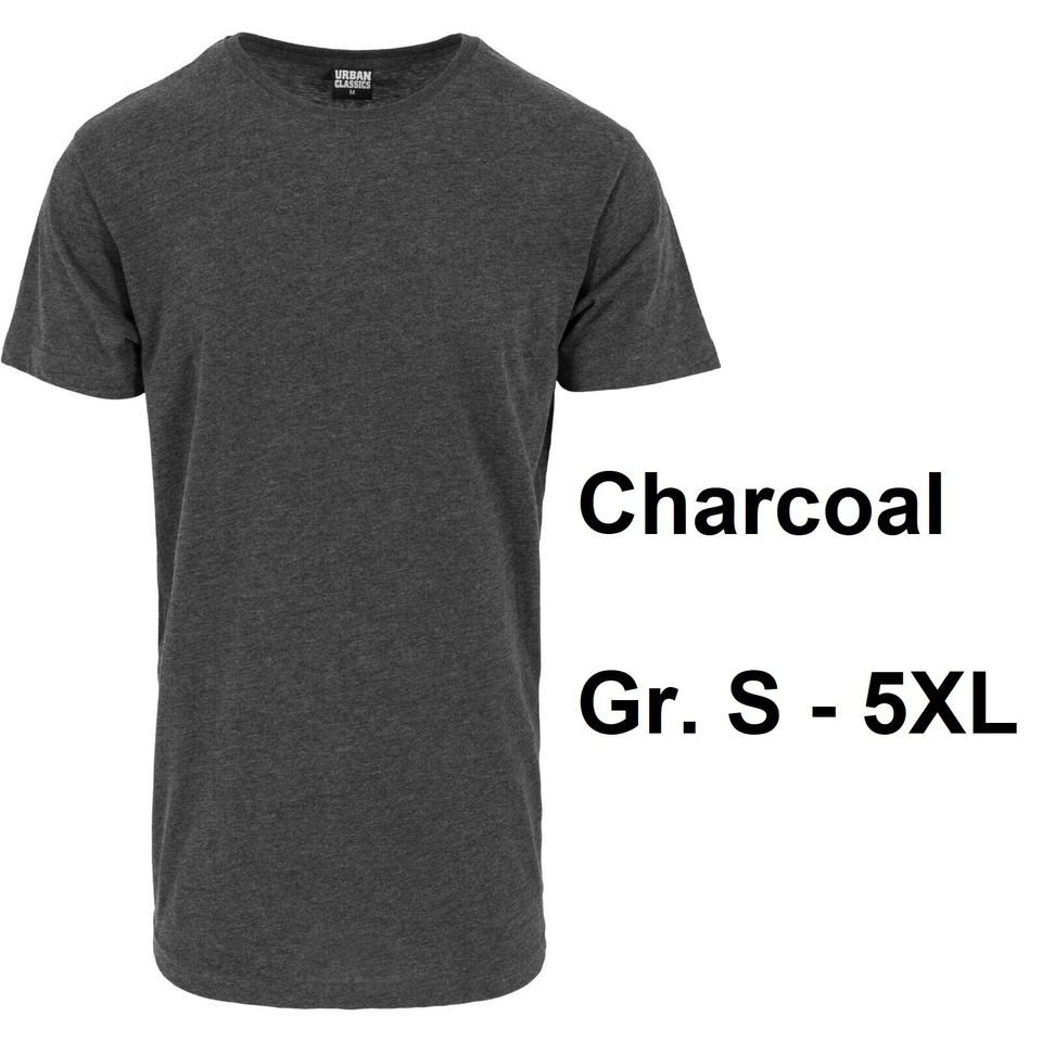 T-Shirt extra lang Urban Classics Shaped Long Tee Basic Gr. S M L XL XXL 3XL 4XL 5XL TB638 in Freiburg im Breisgau