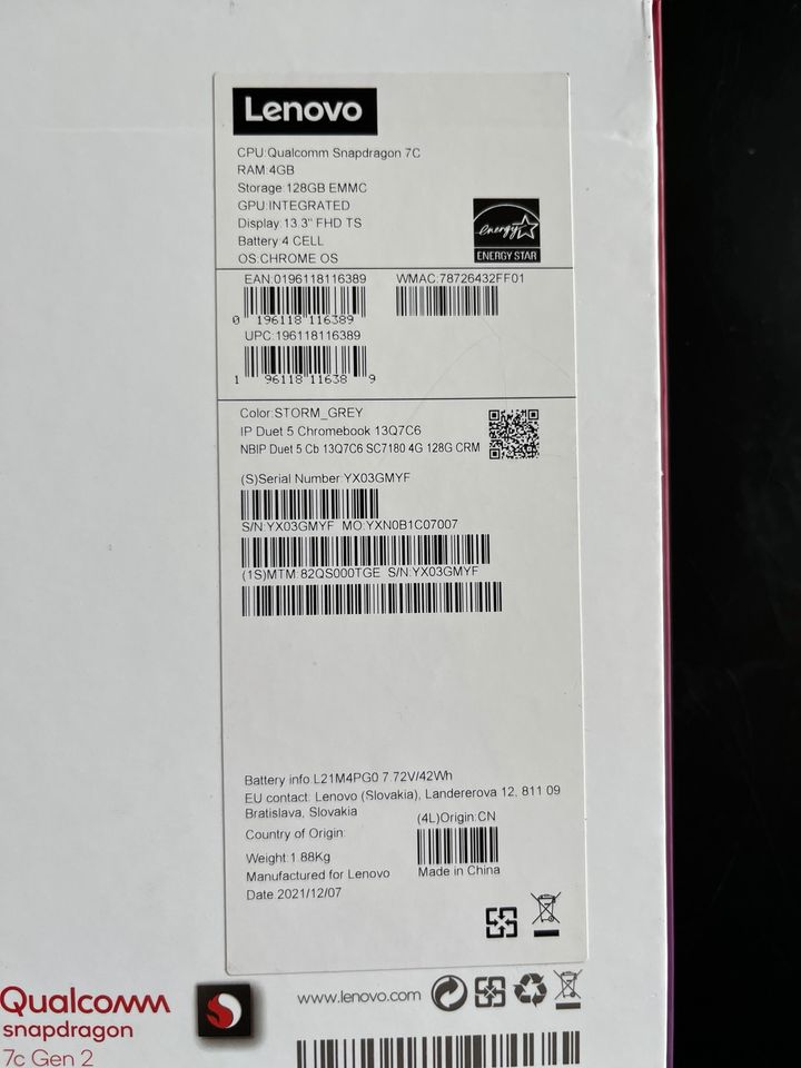 Lenovo IP Duet 5 Chromebook 13Q7C6 in Hamburg