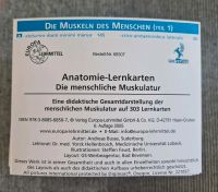 Lernkarten-die menschliche Muskulatur, ohne Kasten Brandenburg - Teltow Vorschau