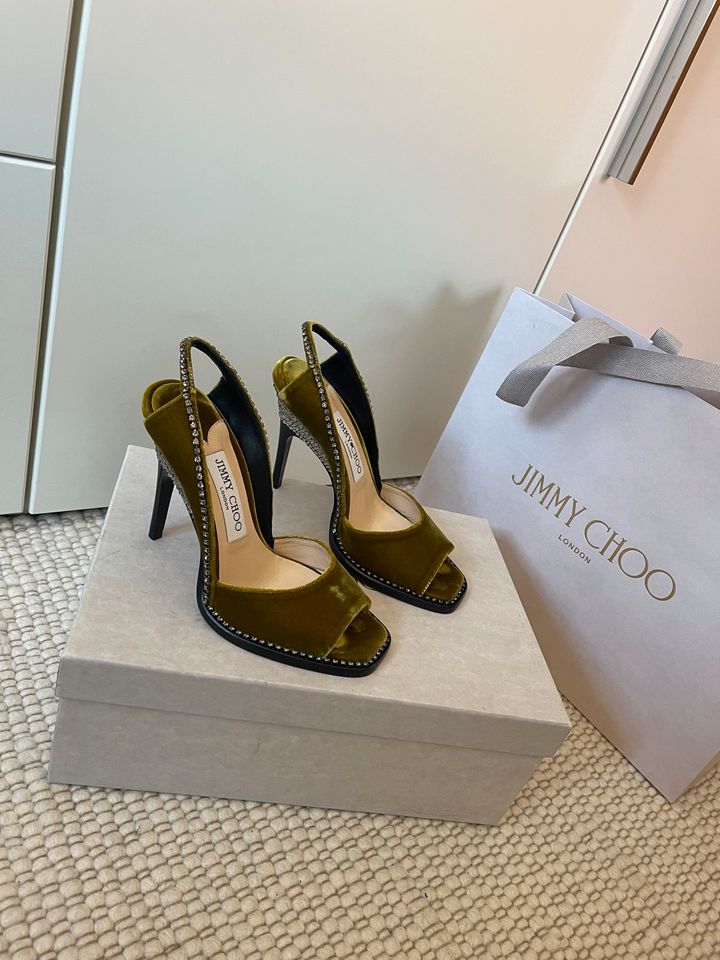 Original Jimmy Choo Velvet W/Crystal Trim in Hamburg