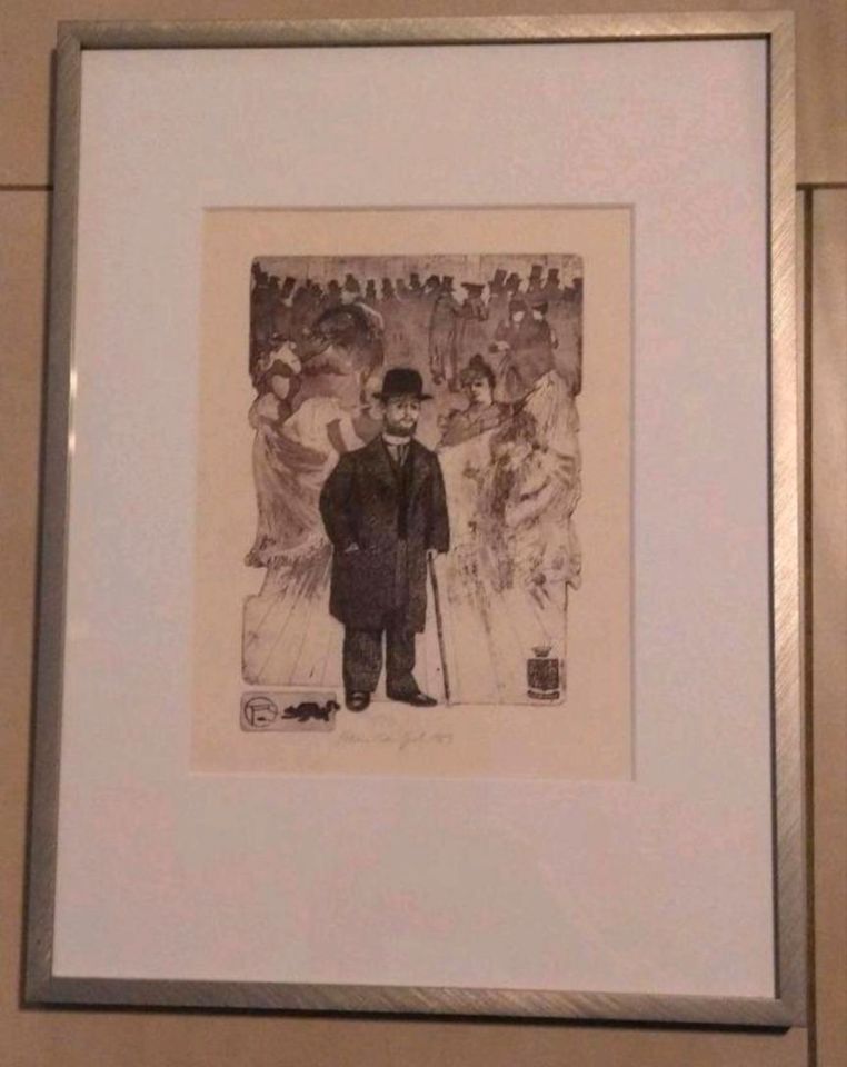 Grafik von unbekanntem Künstler - Portrait von Toulouse Lautrec in Freiburg im Breisgau