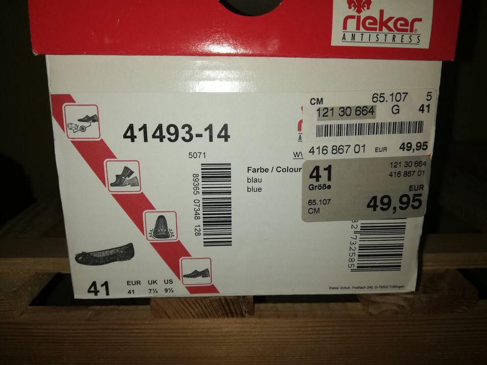 Rieker Ballerinas / navy / Größe 41 in Düsseldorf