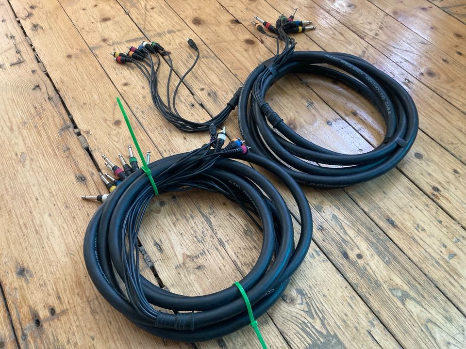 2x 5m audio frequency contr. cable /8 Kanal / 1/4 Mono - Cinch in Berlin