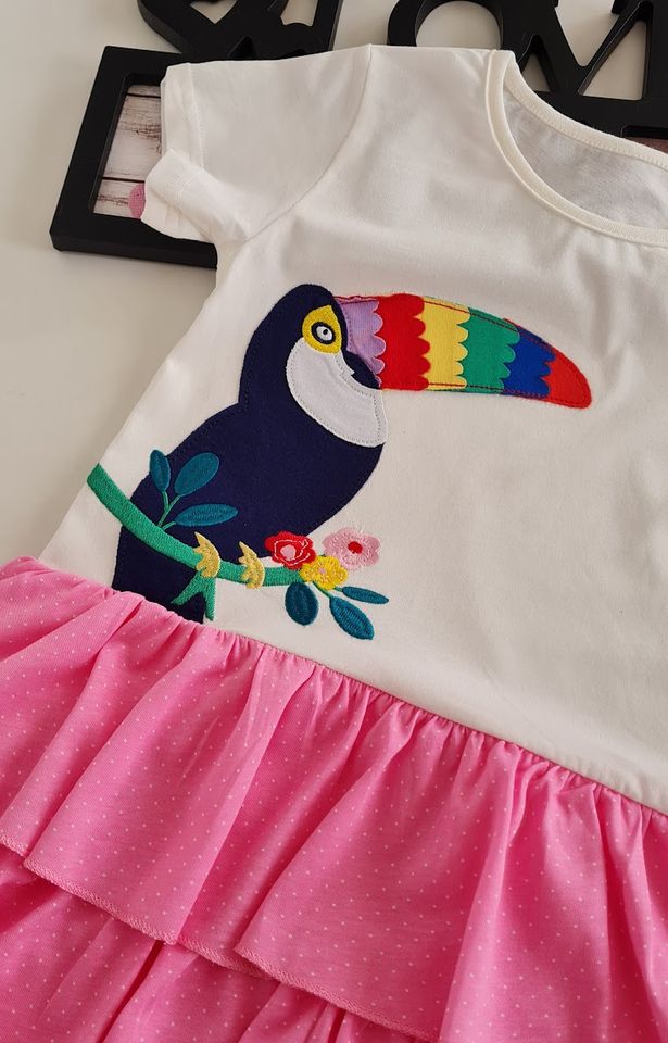 Kinder Mädchen Sommer Kleid Gr. 122 Jersey Tunika kurzarm in Wolbeck