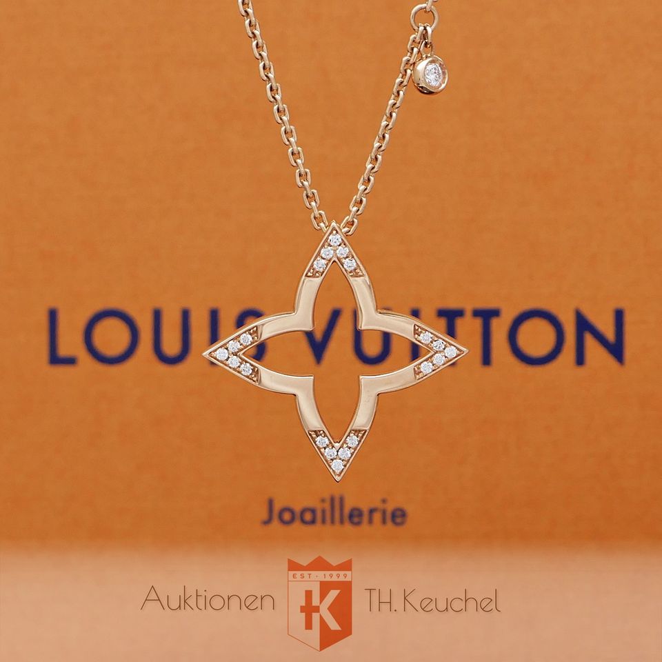 Louis Vuitton Blossom Kette + Anh. Q03083 Roségold 18Kt + Diamant in Grünstadt