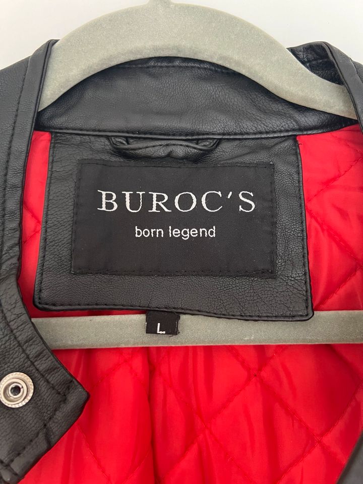 Buroc‘s Lederjacke / Bikerjacke mit gesteppten Bereichen in München