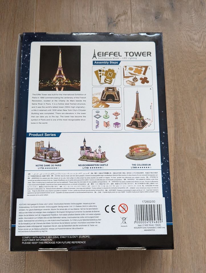 Eiffelturm Eiffel Tower 3 D Puzzle mit LED Cubic Fun in Essen