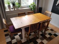 Tisch 80×160cm Massivholz Kiefer honigfarbend; Gestell: weiß Niedersachsen - Braunschweig Vorschau