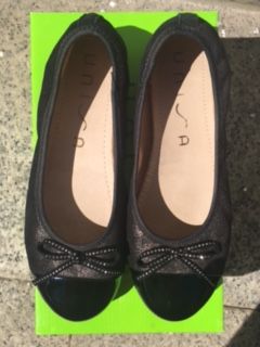 Leder Schuhe, Ballerinas glänzend,Lack,Glitzer,schwarz,bequem, 37 in Renchen