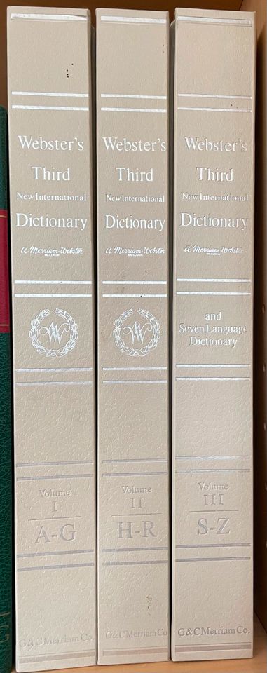 Merriam Webster Third New International Dictionary, 1976 in Willich