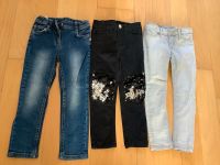 3 x Jeans 98 H&M Kiki Whooyx blau schmal Stretch Pailletten Bayern - Landshut Vorschau