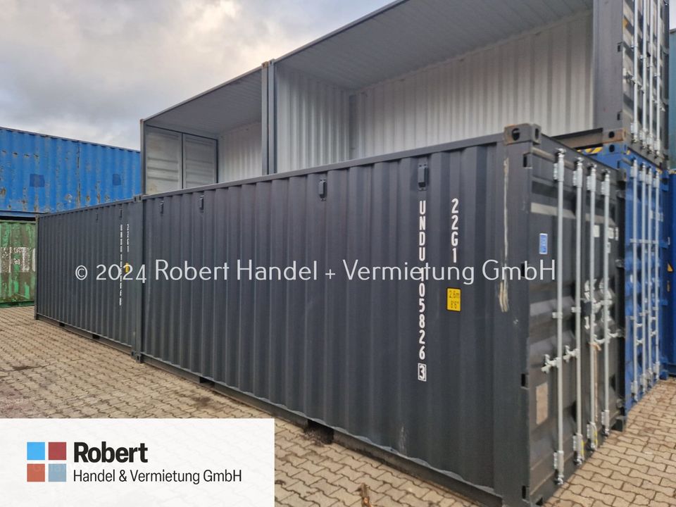 20 Fuß Lagercontainer, Seecontainer, Container, Baucontainer, Materialcontainer, Magazin, Regal, Licht, Starkstrom Strom in Samern