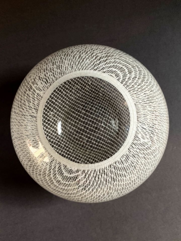 Kugelvase Glasvase RITZENHOFF Design Misic Fadenglas Vase 1970 in Mandelbachtal