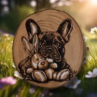 Pyrografie/ Brennmalerei / Hund / Holz Sachsen-Anhalt - Wolfen Vorschau