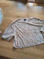 AMISU Top Gr. XL  38 40 42 Pailletten Creme Gold Baden-Württemberg - Karlsbad Vorschau