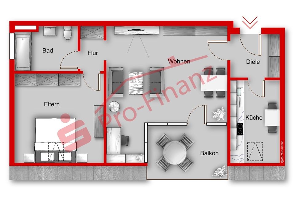 Dachgeschosswohnung in ruhiger Wohnlage! in Saarbrücken