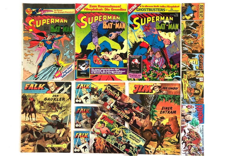 Batman Superman Wolverine Akim Tarzan Bessy Nick Comic Sammlung in Reiser Gem Gars