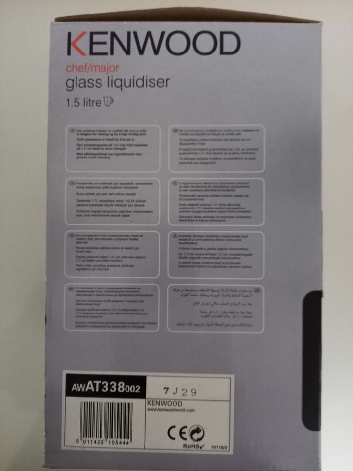 Kenwood chef/major Glass liquidiser 1,5 Liter in Bühl