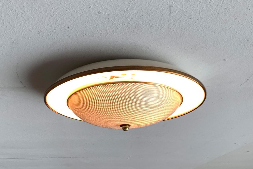 Mid Century Wall Ceiling Lamp zu 50er 60er Stilnovo Hillebrand in Hamburg