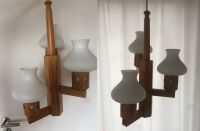 Lampe Holz 3 flammig Glasschirm Midcentury Scan Design Wuppertal - Heckinghausen Vorschau