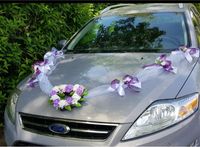 Autoschmuck Hochzeit Autogirlande Weiß Lila Violett Rosen Herz Nordrhein-Westfalen - Neunkirchen-Seelscheid Vorschau