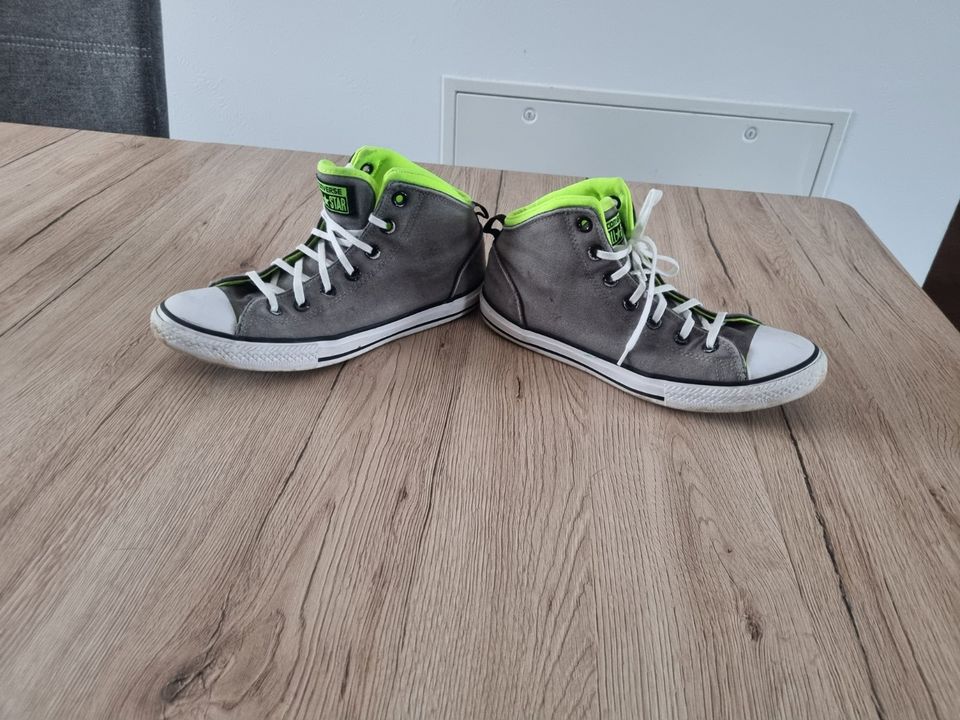 Converse Chucks Gr. 38,5 24cm grau/neon in Nidda