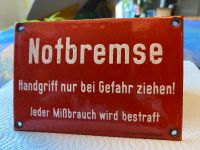 Deutsche Bahn, Waggon-Eisenbahn-Emailschild " Notbremse " Nordrhein-Westfalen - Mechernich Vorschau