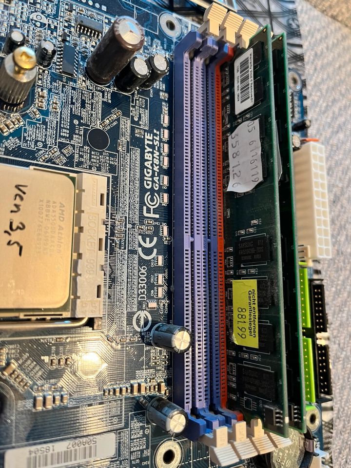 Retro Mainboard Bundle Gigabyte GA-K8N SLI Sck. 939 AMD Athlon64 in Ludwigshafen