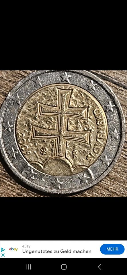 Die 2 Euro Münze Slowakei mit Fehlprägung in Hörstel