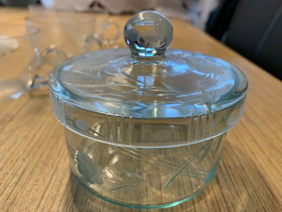 Uraltes Bowle Set 12-teilig Glas in Uder