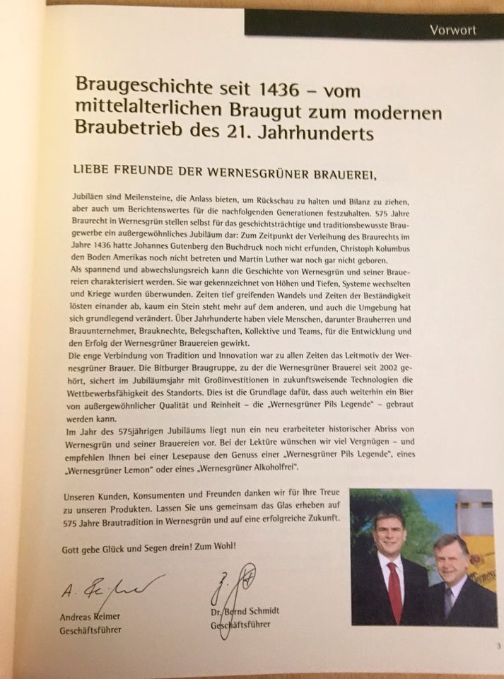 Brauerei Wernesgrün,  Chronik 575 Jahre… in Steinberg