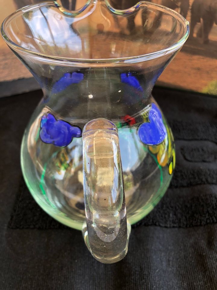 Glaskrug mit Gläser Set Unikat mit Tiegerente Frosch Janosch in Mettenheim