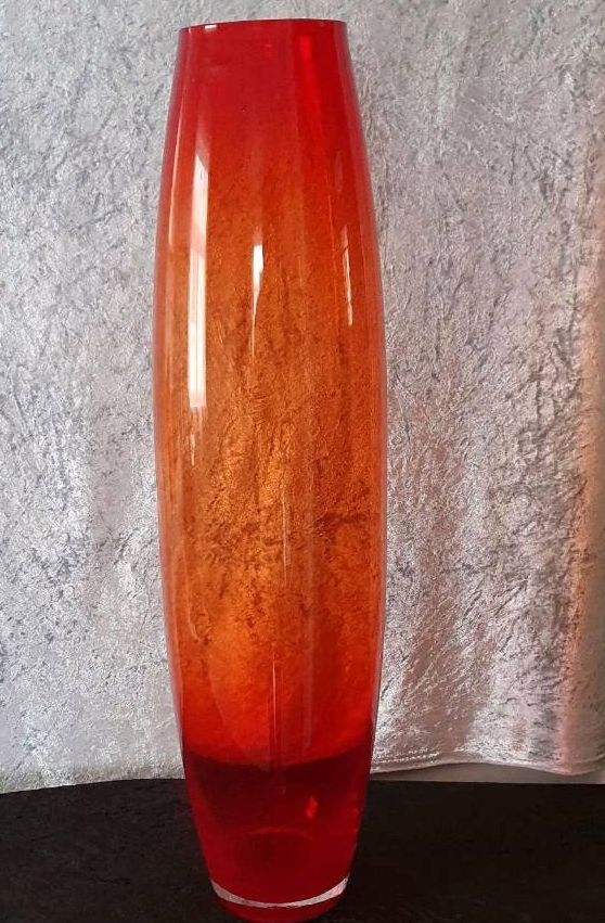 Blumenvase Bodenvase Vase orange Glas groß in Stuttgart