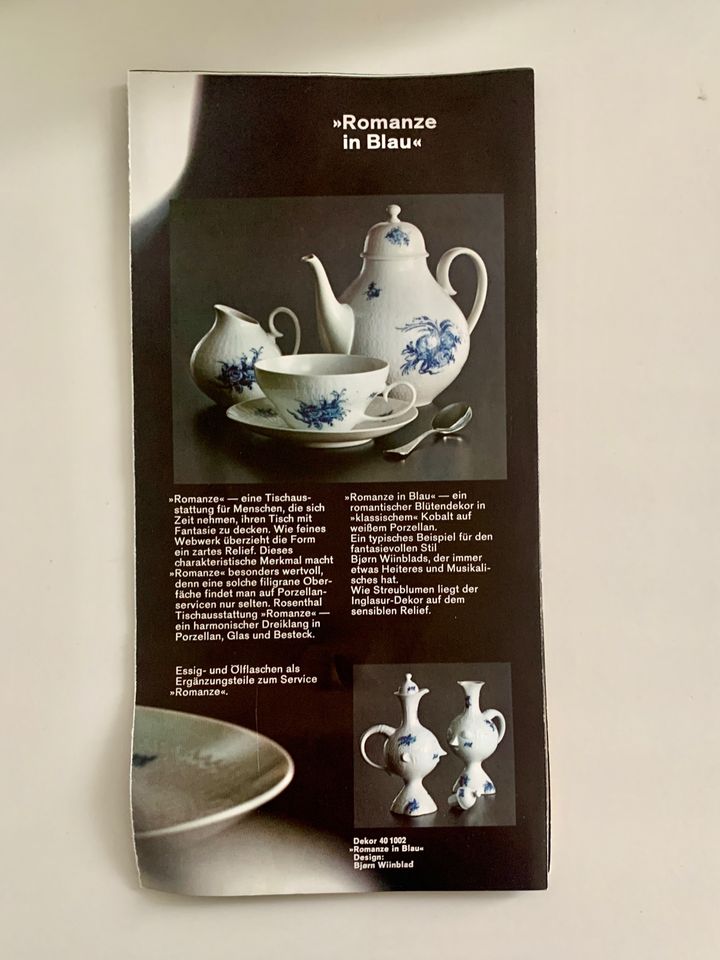 Rosenthal Keramik Kaffeeservice, Romanze in Blau, Studioline in Dreieich