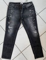 Besondere Jeans von Cartoon in Dunkelgrau mit Perlen Used Look 42 Hessen - Hanau Vorschau