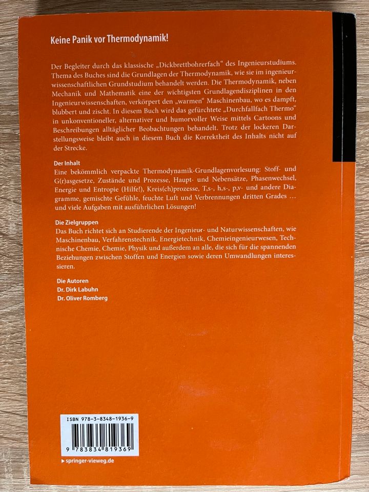 Keine Panik vor Thermodynamik! 6. Auflage Springer Verlag in Breuna